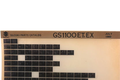 OEM Suzuki GS1100ETEX GS1100 ET, EX Parts Catalog Microfiche Rev:7/1980