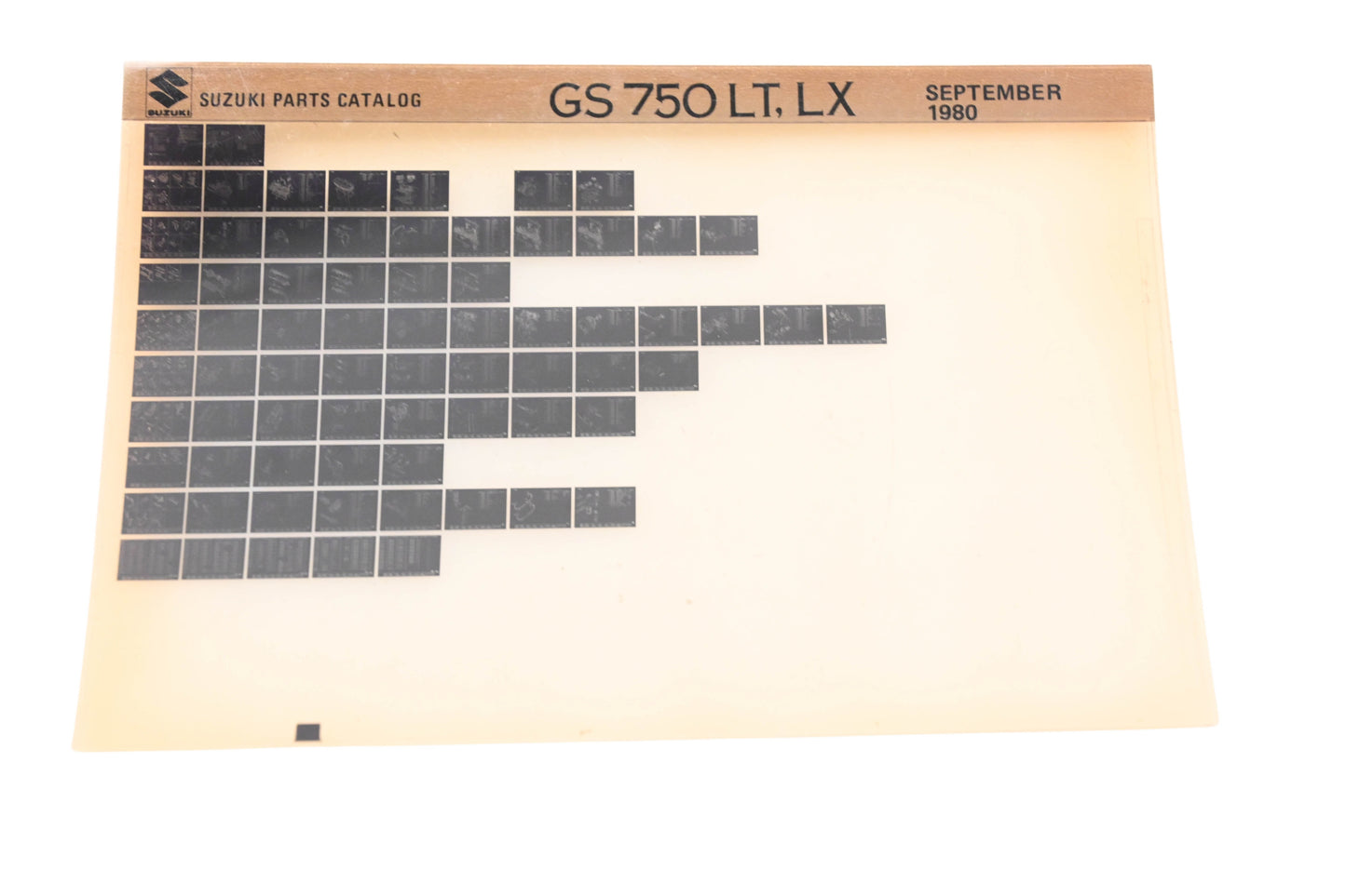 OEM Suzuki GS750LTLX GS750 LT,LX Parts Catalog Microfiche Rev:9/1980