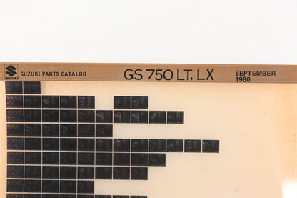 OEM Suzuki GS750LTLX GS750 LT,LX Parts Catalog Microfiche Rev:9/1980
