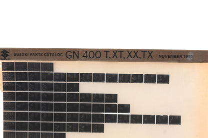 OEM Suzuki GN400TXTXXTX GN400 T,XT,XX,TX Parts Catalog Microfiche Rev:11/1980