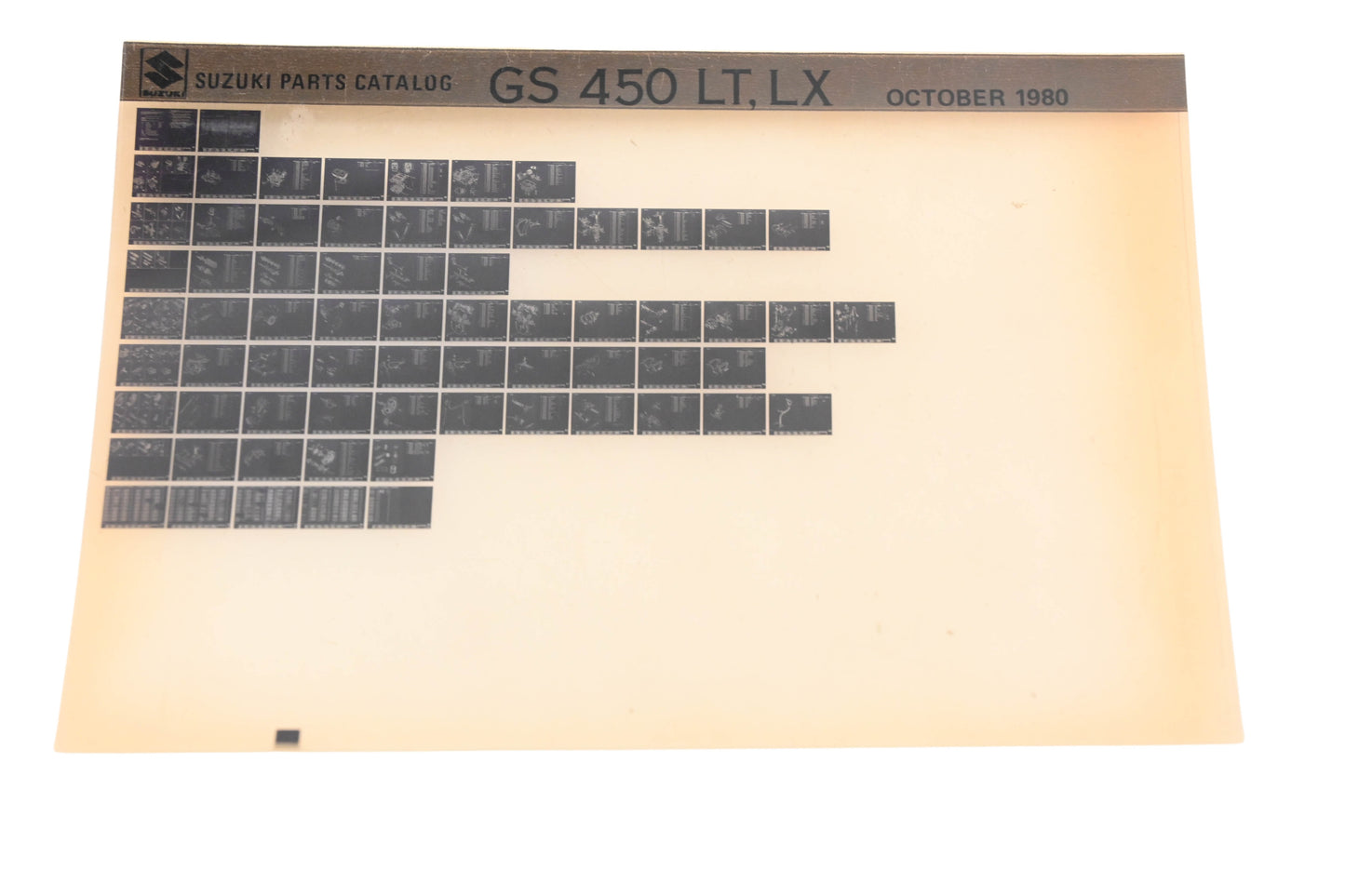 OEM Suzuki GS450LTLX GS450 LT,LX Parts Catalog Microfiche Rev:10/1980