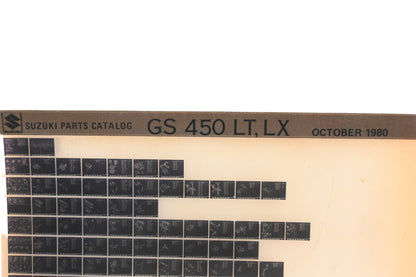 OEM Suzuki GS450LTLX GS450 LT,LX Parts Catalog Microfiche Rev:10/1980
