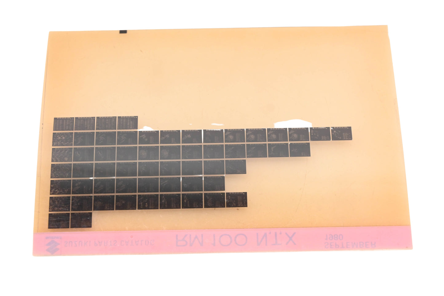 OEM Suzuki RM100NTX RM100 N,T,X Parts Catalog Microfiche Rev:9/1980