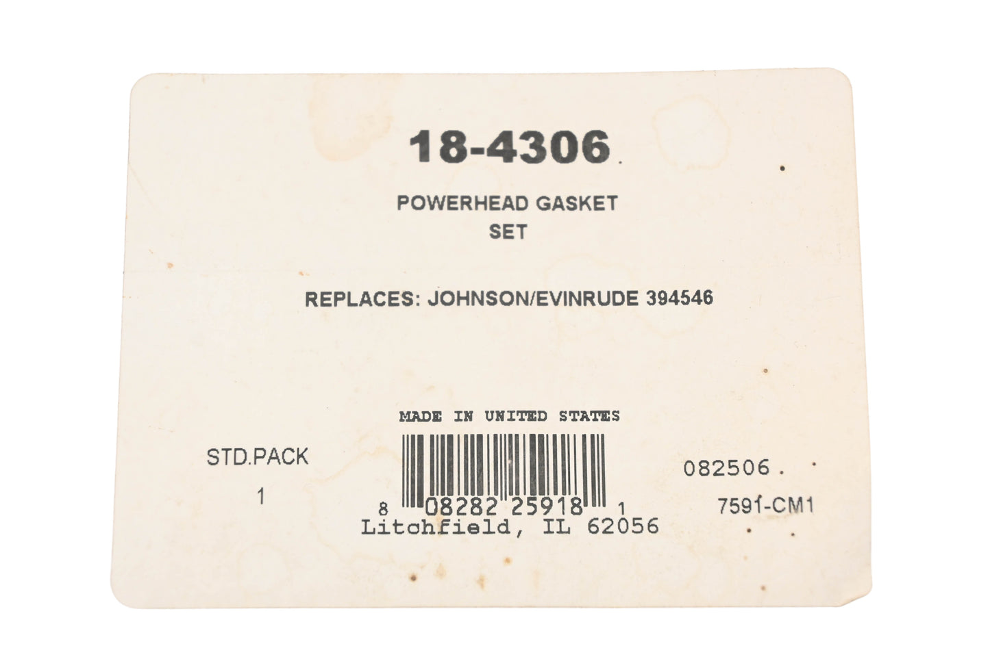Sierra 18-4306, 394546 Powerhead Gasket Kit NOS