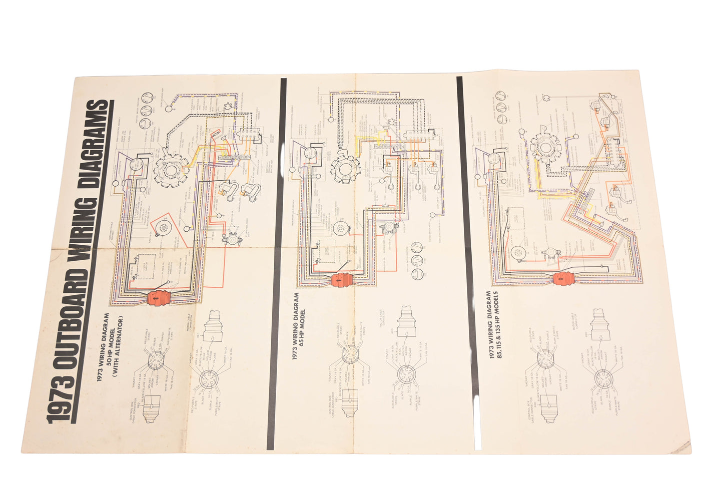 OMC HY029-35 1973 50/65/85/115/135hp Outboard Wiring Diagram