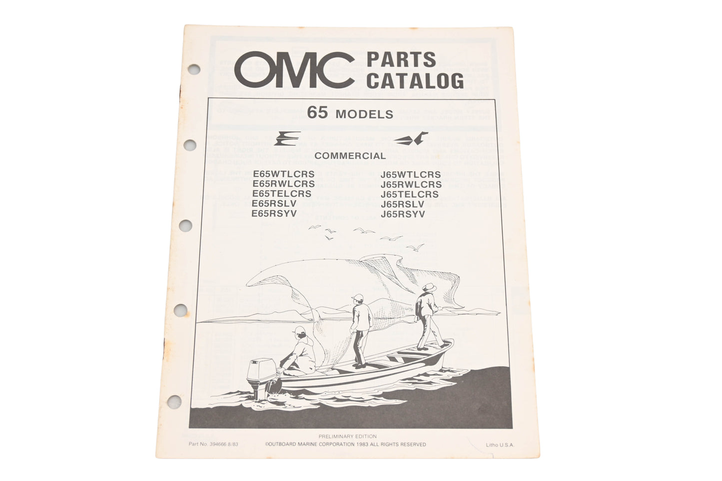 OMC 394666 1983 E65/J65 Model Parts Catalog
