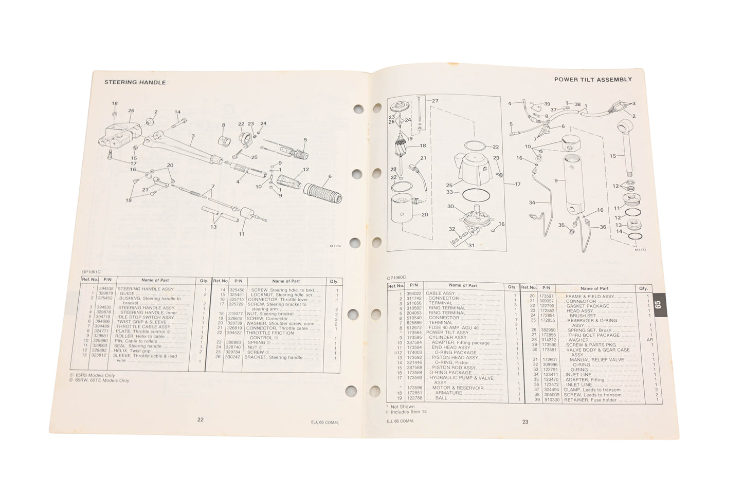 OMC 394666 1983 E65/J65 Model Parts Catalog