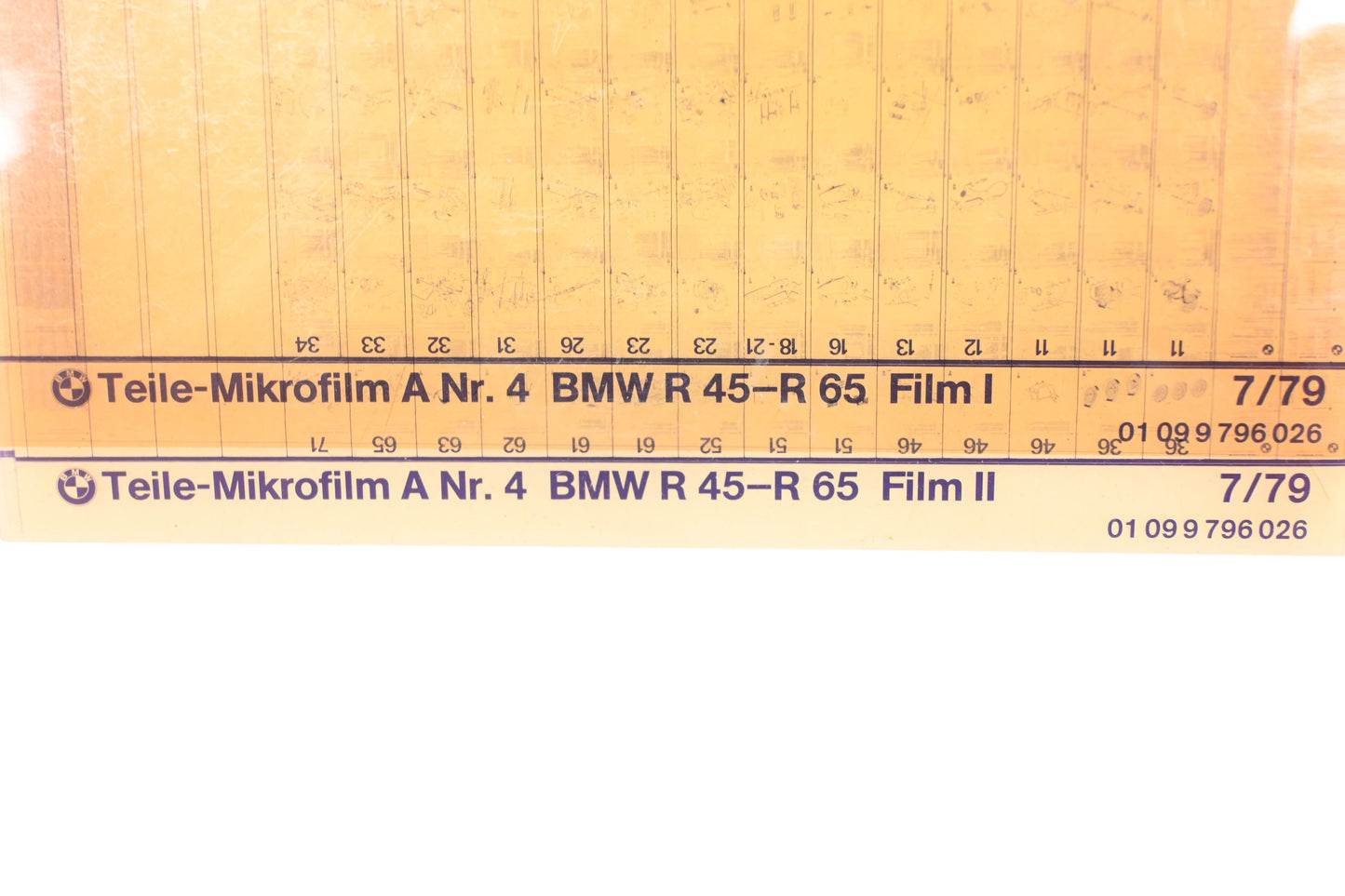 OEM BMW 01099796026 R 45-R 65 Microfiches Rev:7/1979