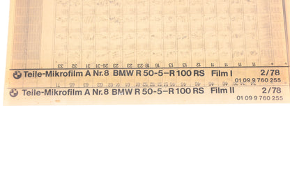 OEM BMW 01099760255 R 50-5-R 100 RS Microfiches Rev:2/1978