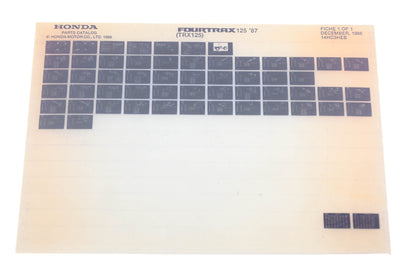 OEM Honda 14HC3HEB TRX125 Fourtrax125 1987 Parts Catalog Microfiche Rev:12/1986