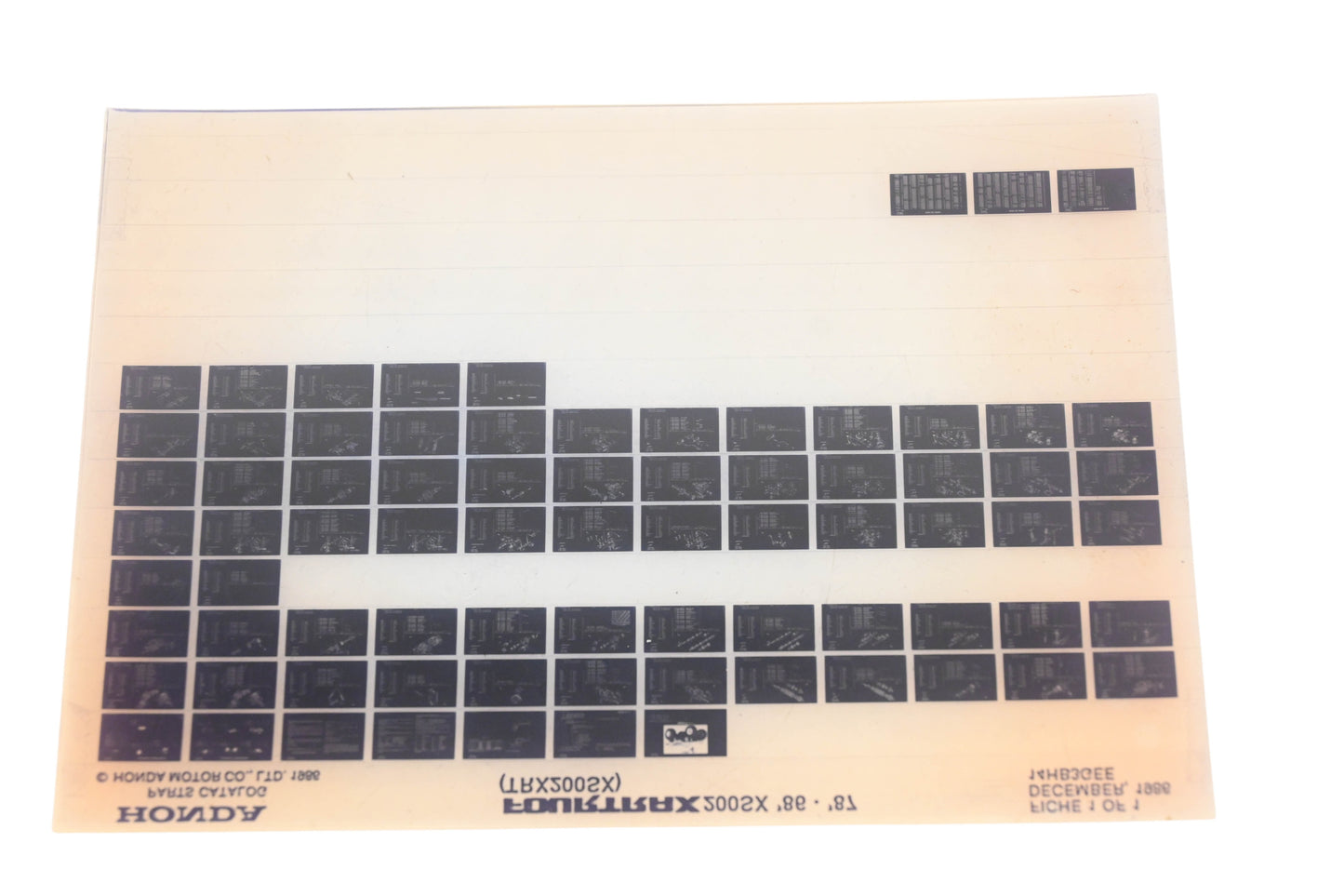 OEM Honda 14HB3GEE TRX200SX Fourtrax200SX 1986-87 Parts Catalog Microfiche Rev:12/1986