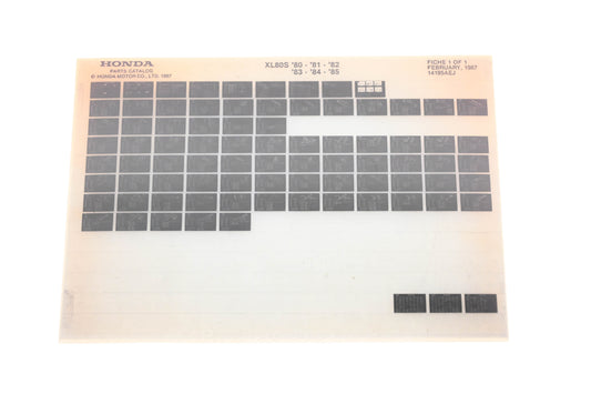 OEM Honda 14195AEJ XL80S 1980-85 Parts Catalog Microfiche Rev:2/1987