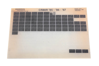 OEM Honda 14GC4FEG CR80R 1985-87 Parts Catalog Microfiche Rev:2/1987