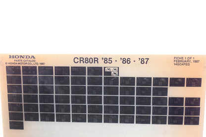 OEM Honda 14GC4FEG CR80R 1985-87 Parts Catalog Microfiche Rev:2/1987