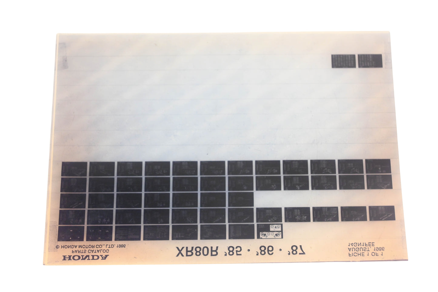 OEM Honda 14GN1FEE XR80R 1985-87 Parts Catalog Microfiche Rev:8/1986