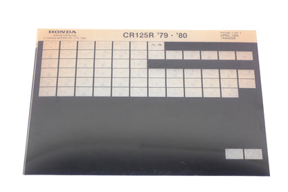 OEM Honda 14444ZEB CR125R 1979-80 Parts Catalog Microfiche Rev:4/1985