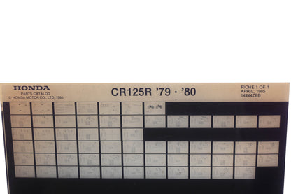 OEM Honda 14444ZEB CR125R 1979-80 Parts Catalog Microfiche Rev:4/1985