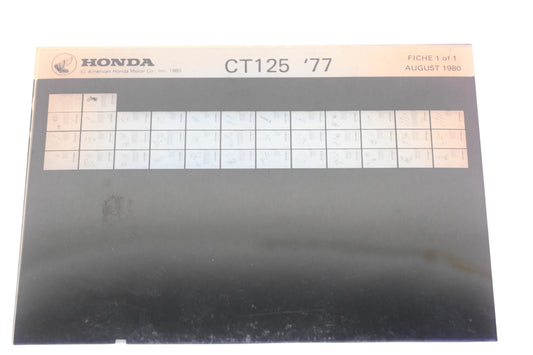 OEM Honda WE049-78 CT125 1977 Parts Catalog Microfiche Rev:8/1980