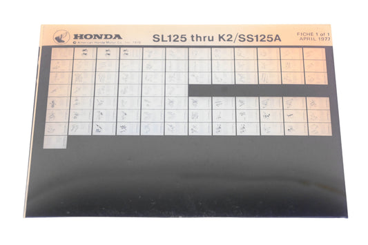 OEM Honda WE049-79 SL125 - K2/SS125A Parts Catalog Microfiche Rev:4/1977