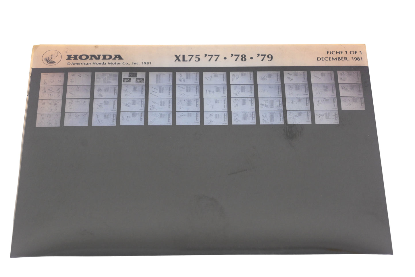 OEM Honda WE049-82 XL75 1977-79 Parts Catalog Microfiche Rev:12/1981