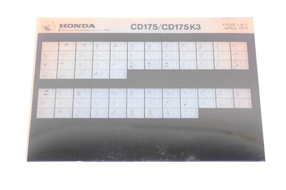 OEM Honda WE049-84 CD175/CD175K3 Parts Catalog Microfiche Rev:4/1977