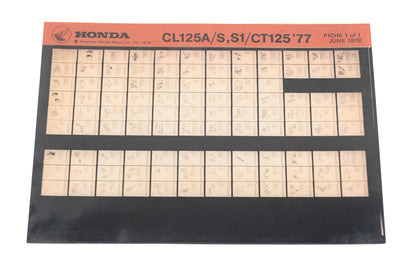 OEM Honda WE049-85 CL125A/S,S1/CT125 1977 Parts Catalog Microfiche Rev:6/1978
