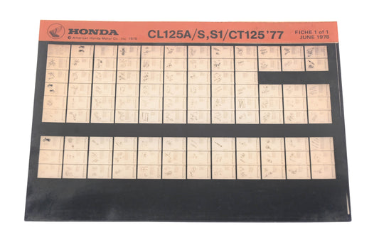 OEM Honda WE049-85 CL125A/S,S1/CT125 1977 Parts Catalog Microfiche Rev:6/1978