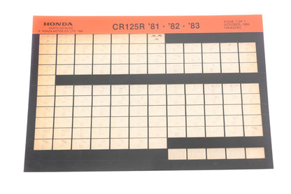 OEM Honda 14KA3CEC CR125R 1981-83 Parts Catalog Microfiche Rev:10/1984