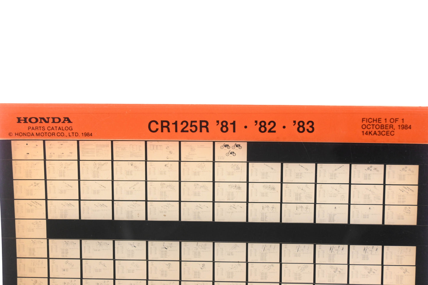 OEM Honda 14KA3CEC CR125R 1981-83 Parts Catalog Microfiche Rev:10/1984