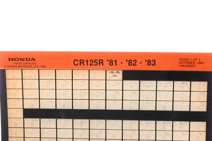 OEM Honda 14KA3CEC CR125R 1981-83 Parts Catalog Microfiche Rev:10/1984