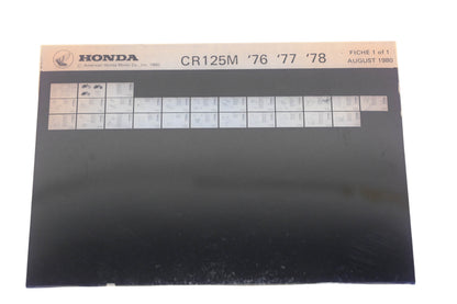 OEM Honda WE049-90 CR125M 1976-78 Parts Catalog Microfiche Rev:9/1980
