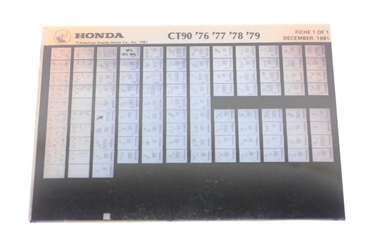 OEM Honda WE049-92 CT90 1976-79 Parts Catalog Microfiche Rev:12/1981
