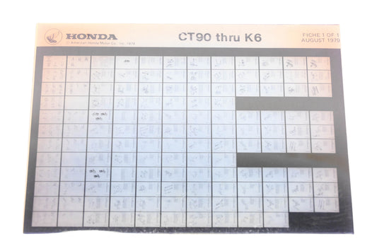 OEM Honda WE049-93 CT90 - K6 Parts Catalog Microfiche Rev:8/1979