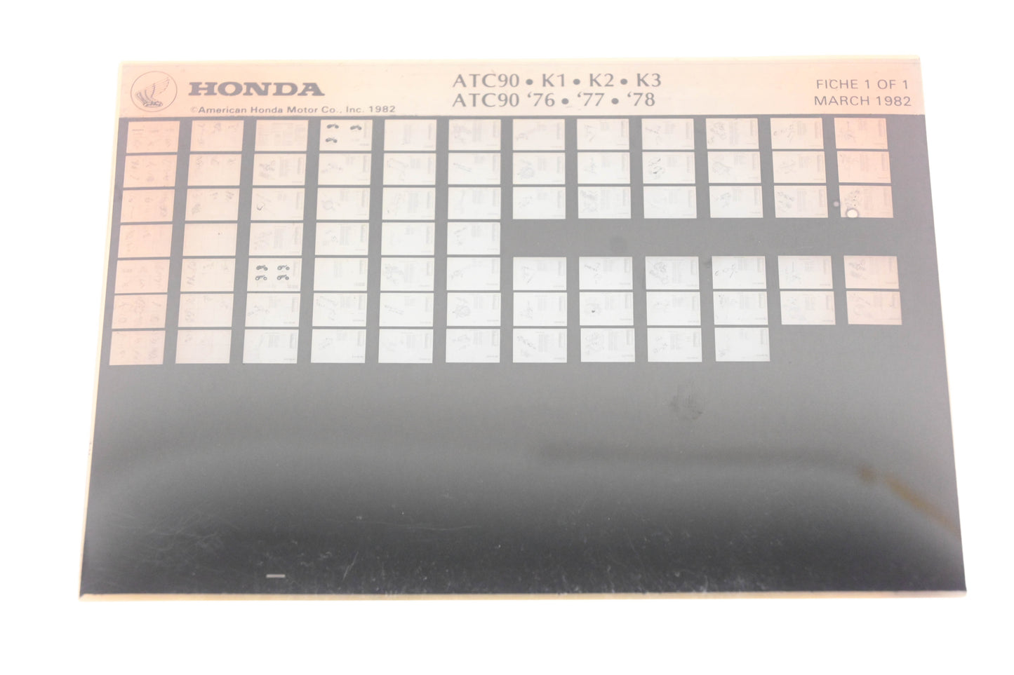 OEM Honda WE049-95 ATC90 K1,K2,K3 1976-78 Parts Catalog Microfiche Rev:3/1982