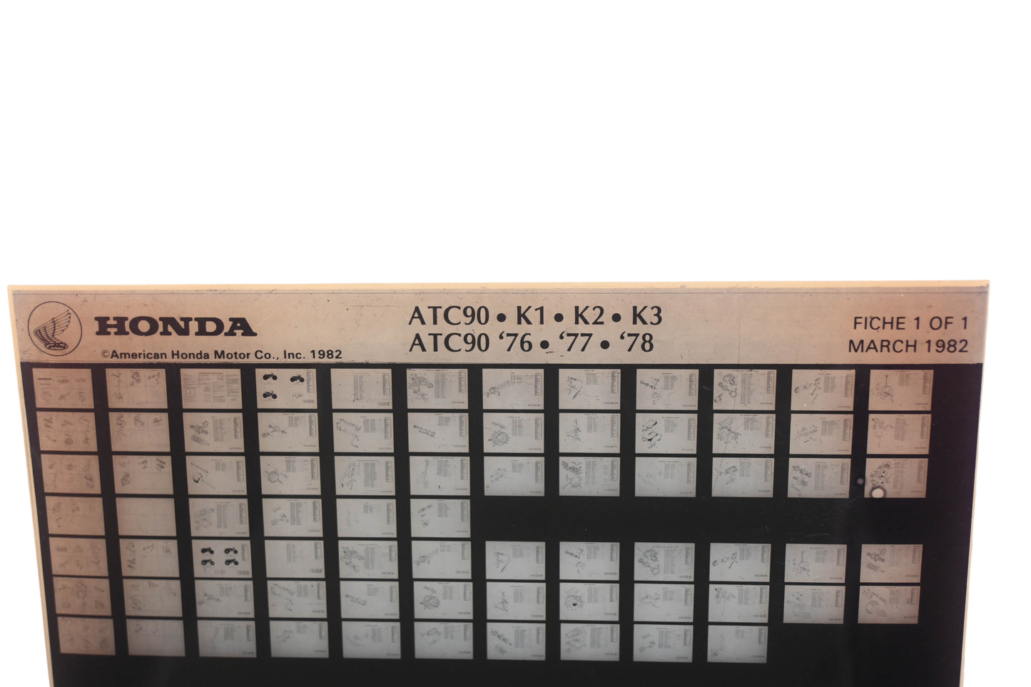 OEM Honda WE049-95 ATC90 K1,K2,K3 1976-78 Parts Catalog Microfiche Rev:3/1982