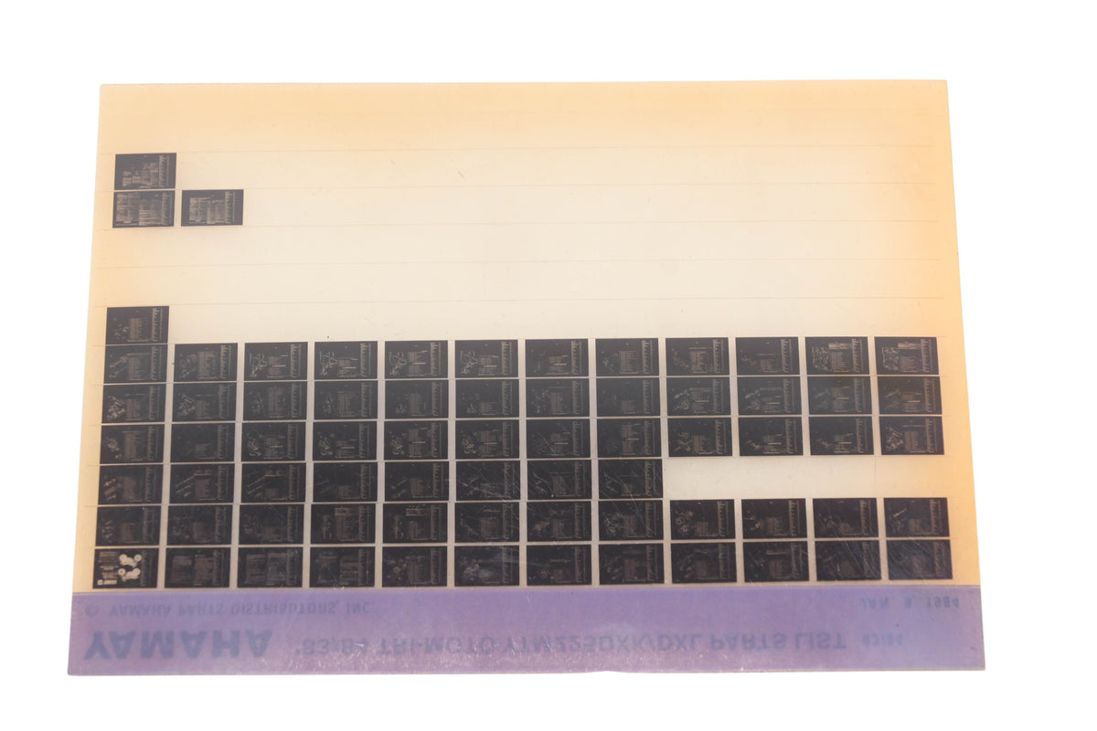 OEM Yamaha WE049-104 1983/84 Tri-Moto YTM225DXK/DXL Parts Catalog Microfiche Rev:1/9/1984