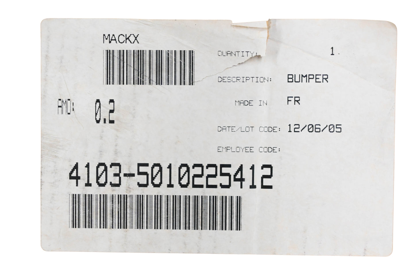 Mack 4103-5010225412, 5010225412 Renault Bumper NOS