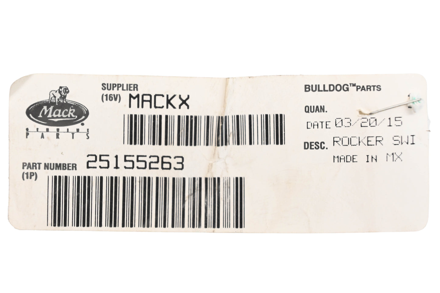 Mack 25155263 Rocker Switch NOS