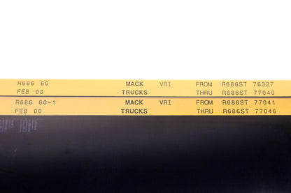 Mack R686 60, R686 60-1 R686ST76327 -R686ST77046 VRI Microfiche Lot of 2 NOS