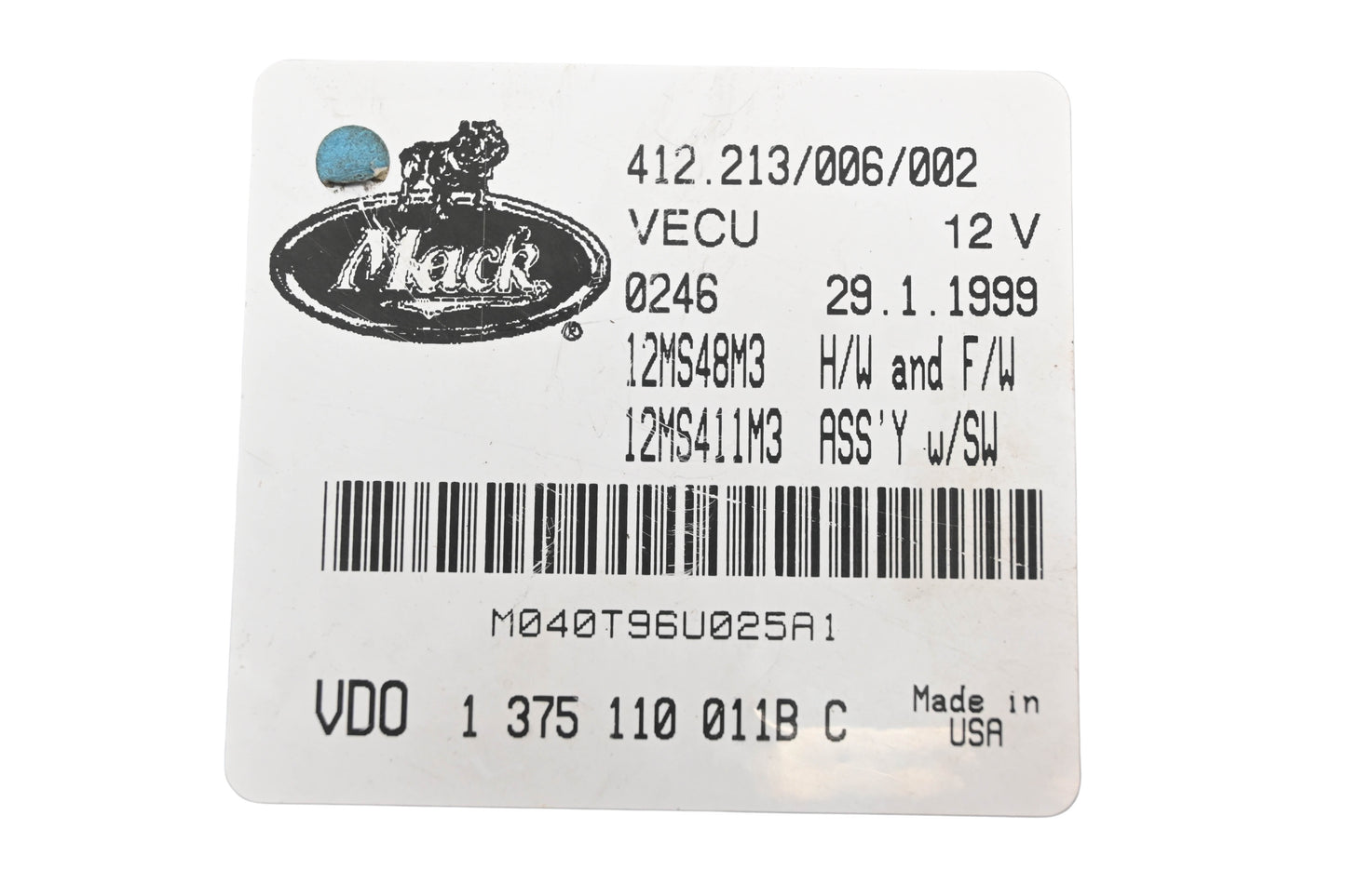Mack 12MS411M3, 12MS48M3 VECU Module
