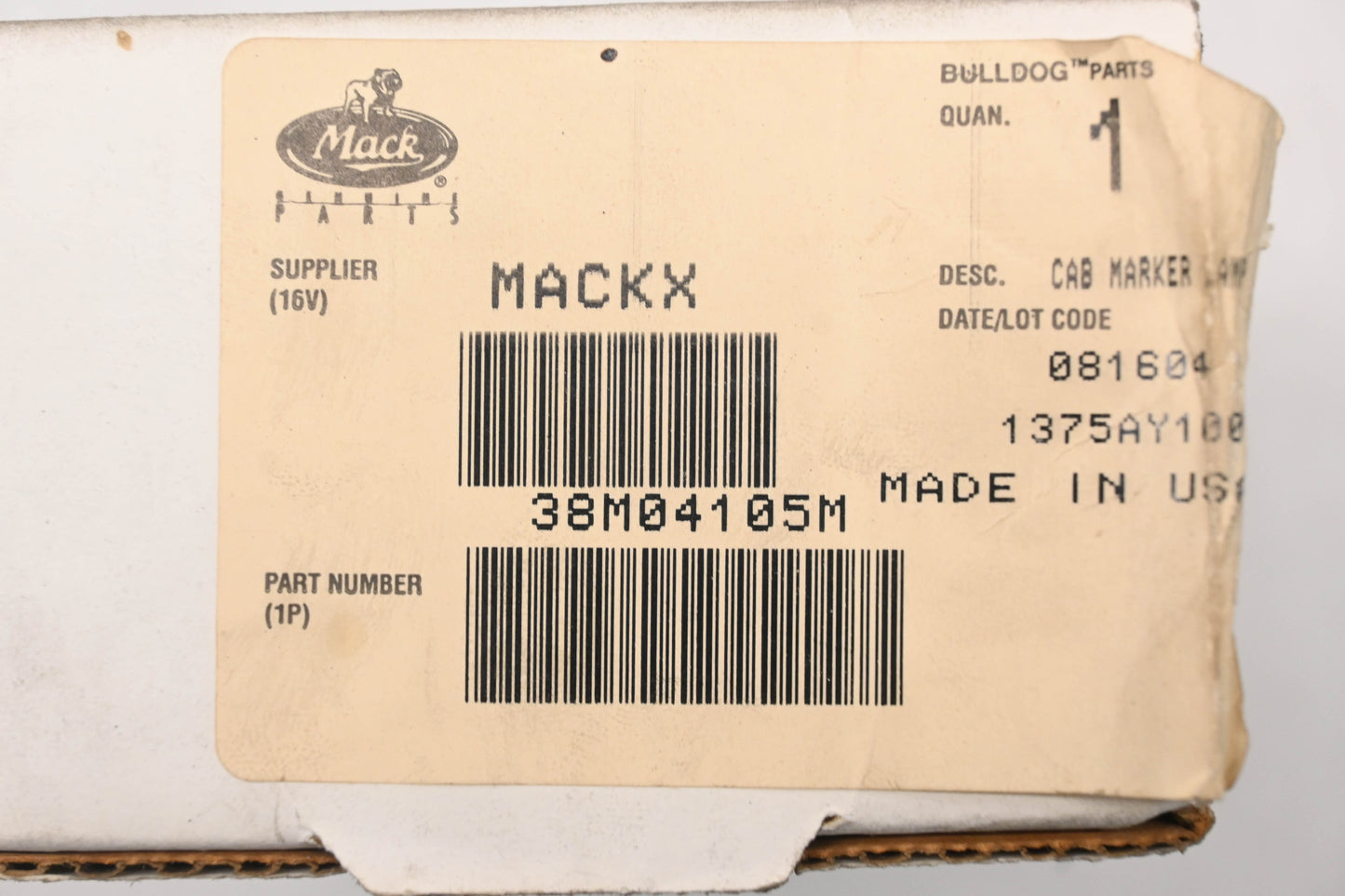 Mack 38MO4105M, 1375 VSM Amber Marker Lamp Kit NOS