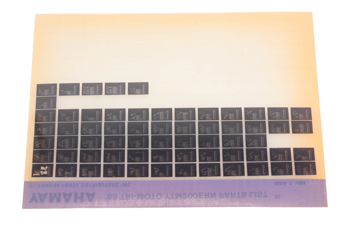 OEM Yamaha WE049-111 1985 Tri-Moto YTM200ERN Parts List Microfiche Rev:3/7/1984