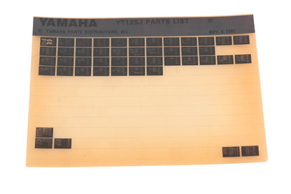 OEM Yamaha WE049-123 1982 YT125J Parts List Microfiche Rev:11/9/1981