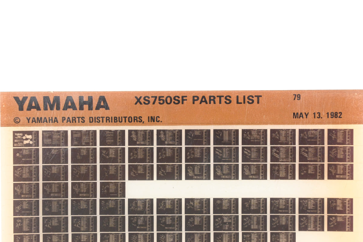 OEM Yamaha WE049-126 1979 XS750SF Parts List Microfiche Rev:5/13/1982