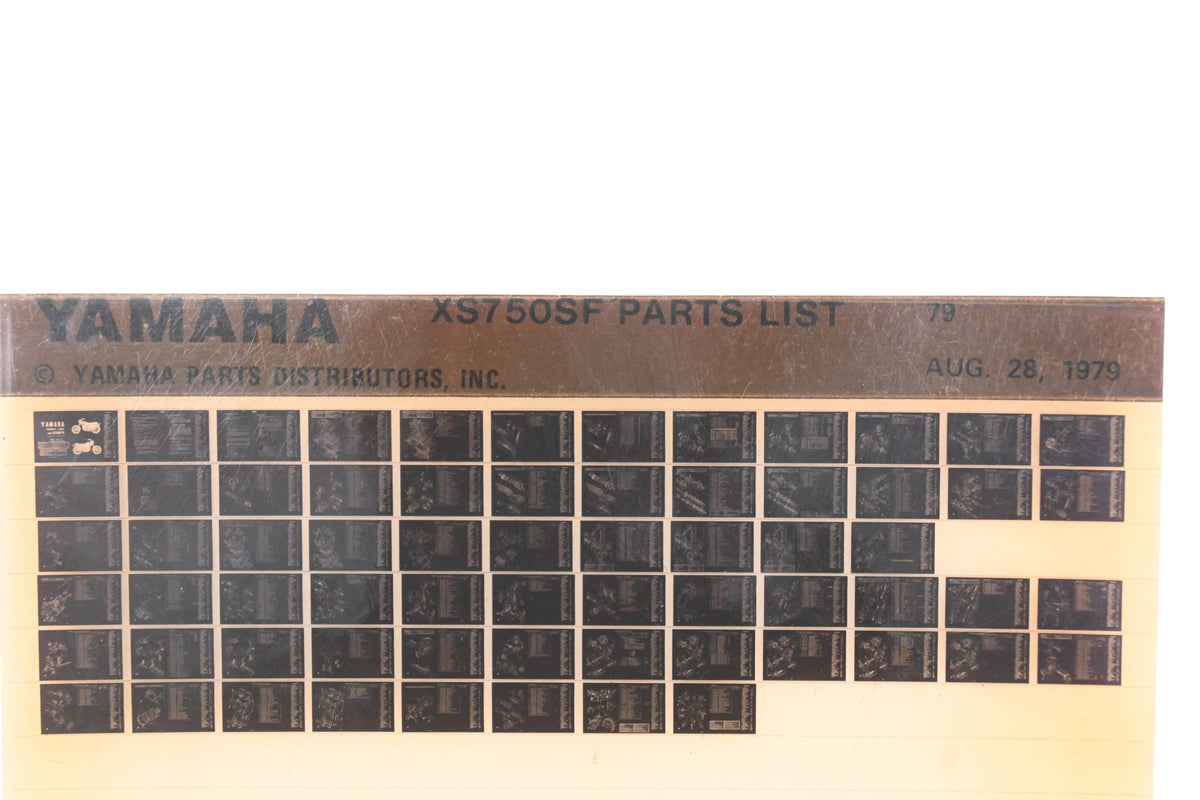 OEM Yamaha WE049-128 1979 XS750SF Parts List Microfiche Rev:8/28/1979