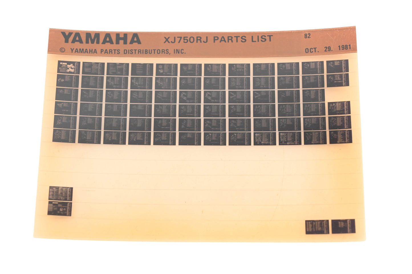 OEM Yamaha WE049-132 1982 XJ750RJ Parts List Microfiche Rev:10/29/1981