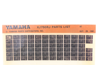 OEM Yamaha WE049-132 1982 XJ750RJ Parts List Microfiche Rev:10/29/1981