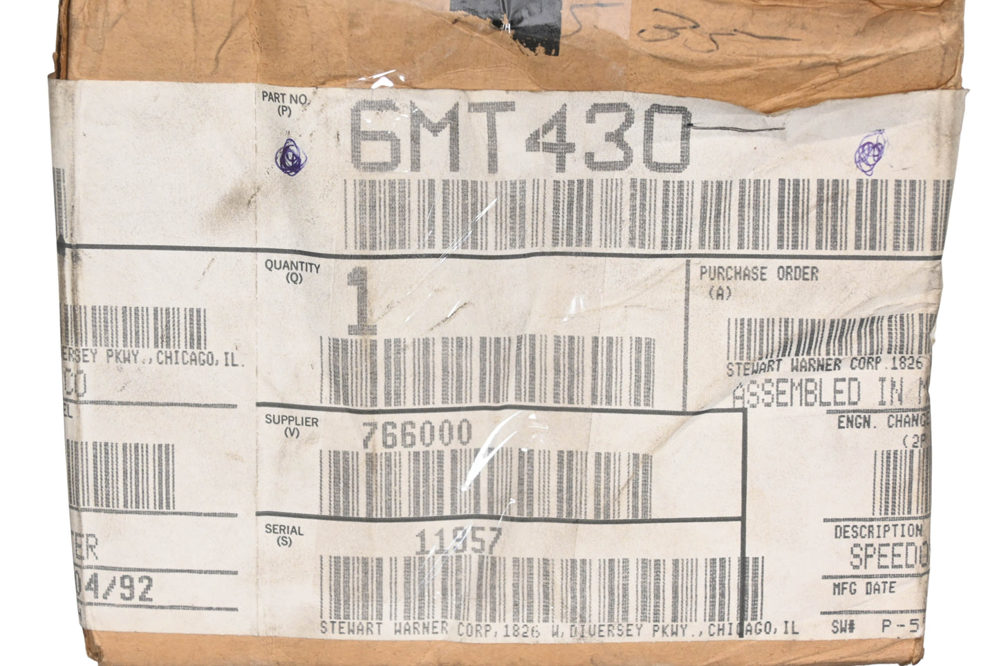 Mack 6MT430 Speedometer Gauge Kit NOS