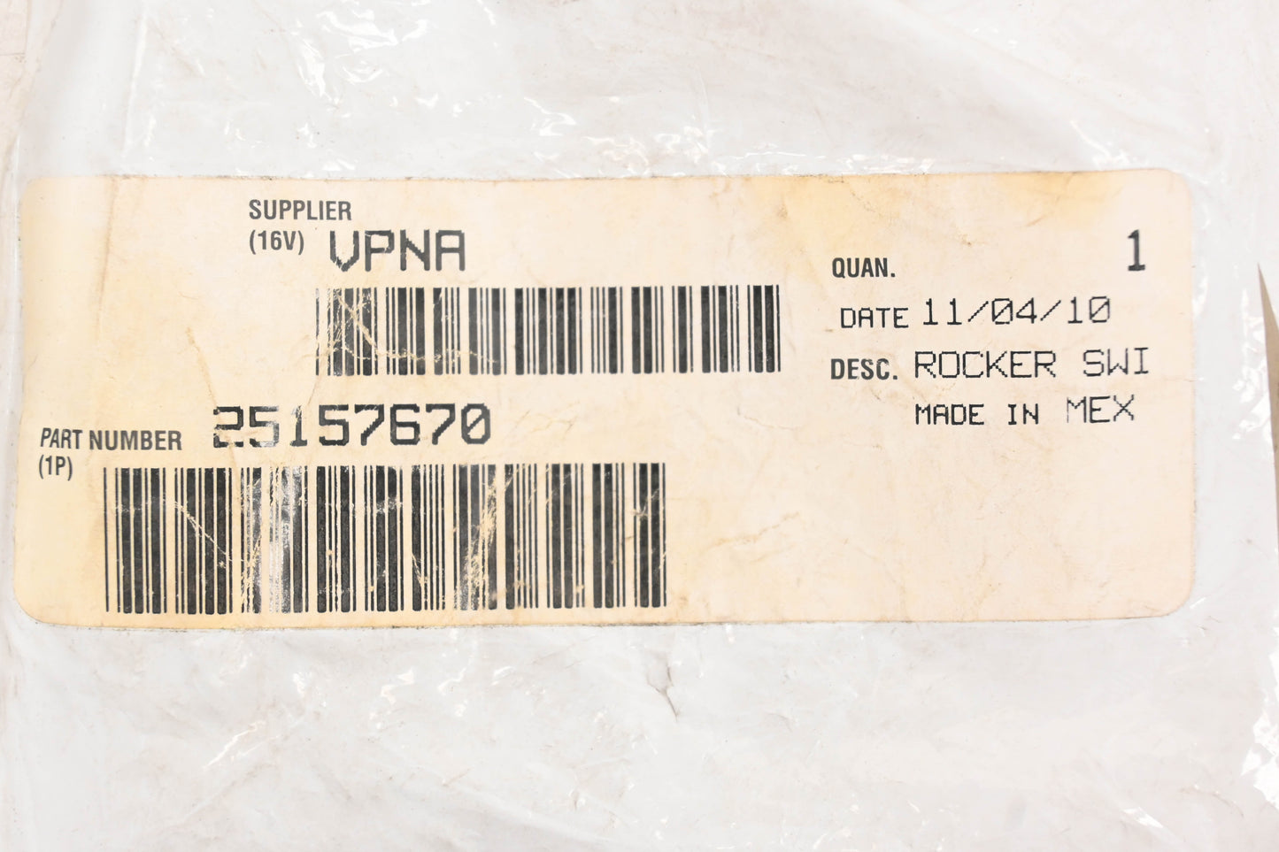 Mack 25157670, 1MR4323M4 Rocker Switch NOS