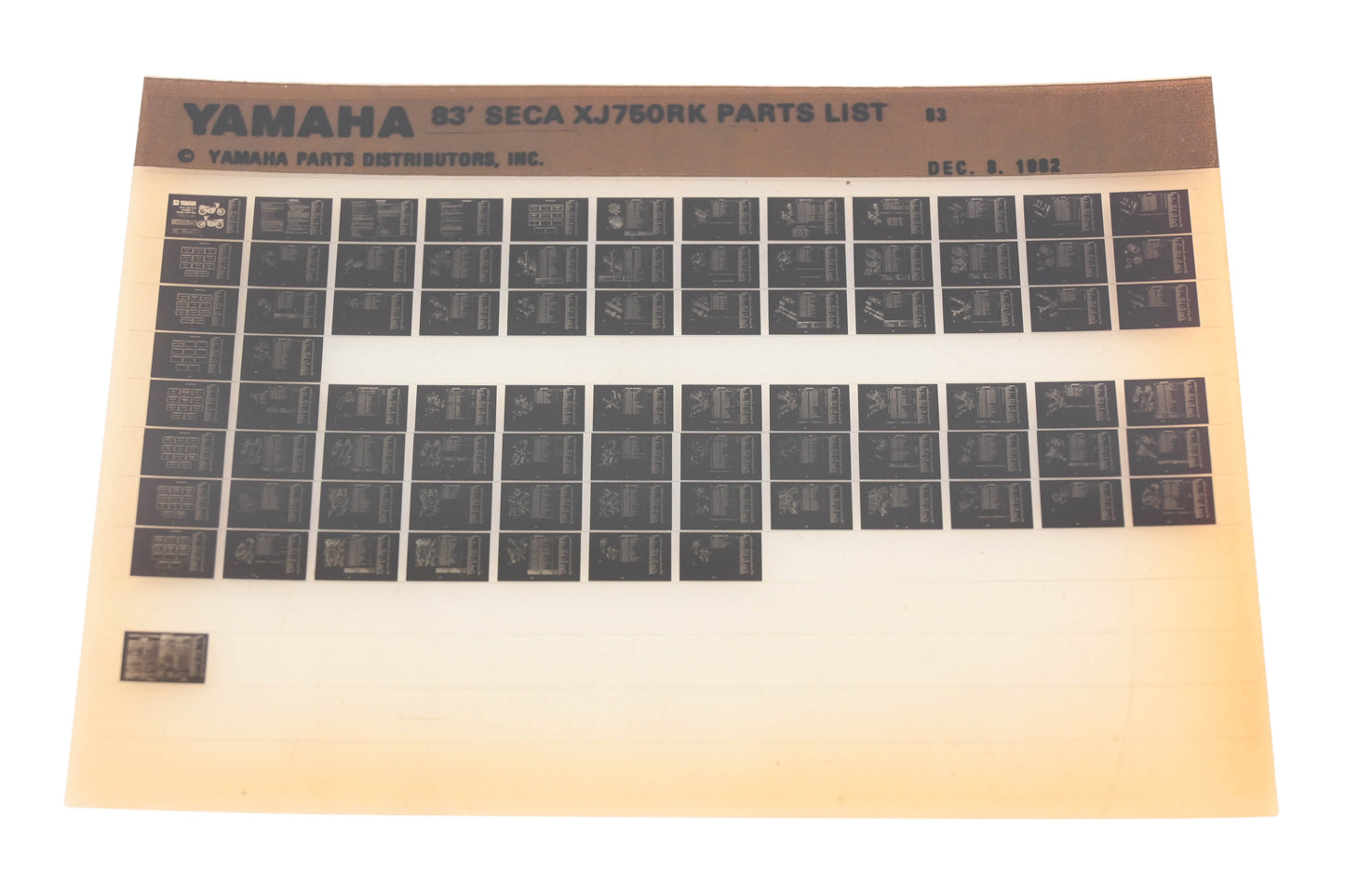 OEM Yamaha WE049-135 1983 SECA XJ750RK Parts List Microfiche Rev:12/8/1982